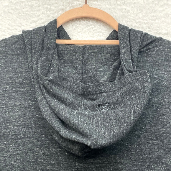 Aritzia Tna Hoodie Womens Medium Gray Crop Pullover Long Sleeve Cotton Blend - Picture 5 of 10